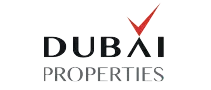 Dubai Properties real estate company logo with red checkmark design.