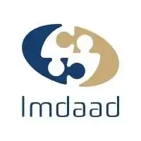 Imdaad facilities management company logo in blue and gold colors.