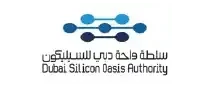 Dubai Silicon Oasis Authority logo with blue network symbol and bilingual text.
