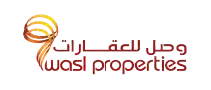 Wasl Properties real estate company logo in red and gold design.