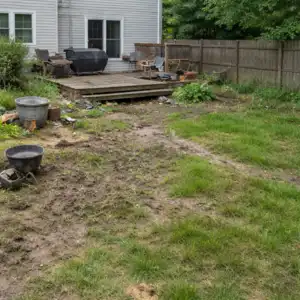 Before garden landscaping in Dubai